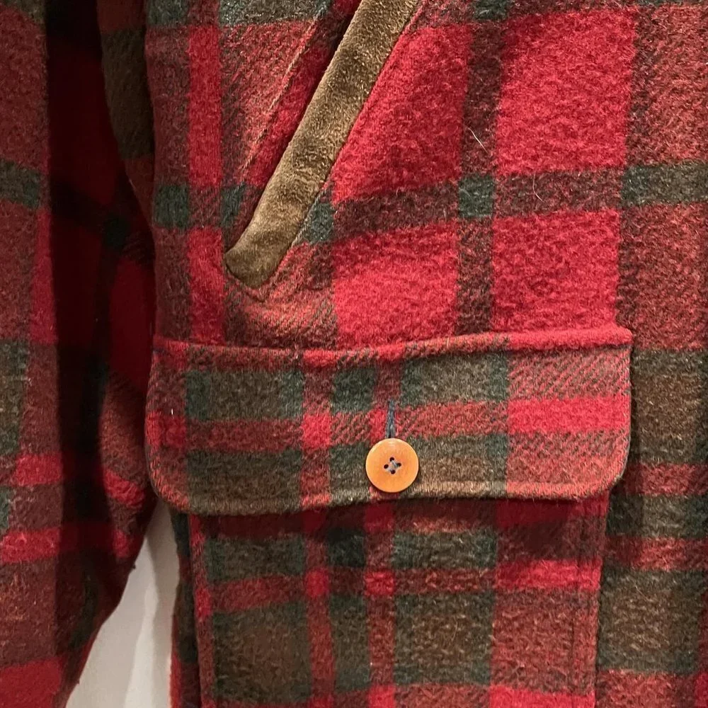 L.L BEAN PLAID ZIP VINTAGE COAT - Picture 6 of 15